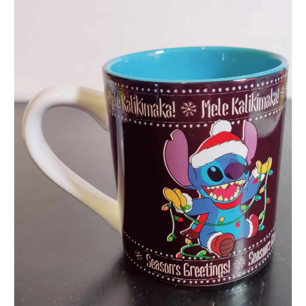 Disney Lilo And Stitch Christmas Coffee Mug "Mele Kalikimaka" 14oz Ceramic